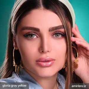 لنز چشم رنگی گلوریا زرد طوسی