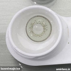 لنز طوسی آبی دوردار لازورد - lazord majic ice contact lens