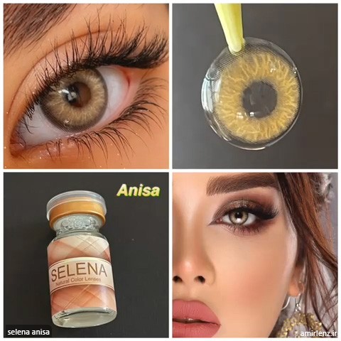 لنز عسلی سبز کهکشانی سلنا آنیسا - selena anisa contact lens