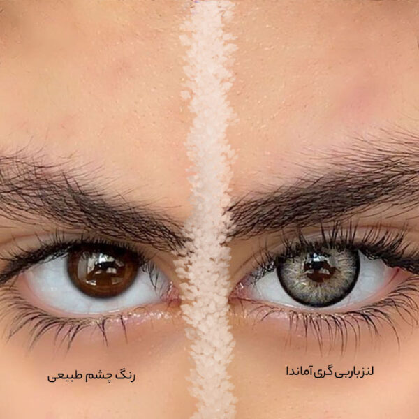 لنز طوسی بژ دور مشکی عروسکی باربی گری آماندا