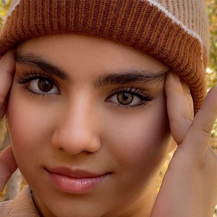 لنز عسلی خاکی پنج بعدی دوردار نیویورک هیزل آماندا روی چشم قهوه ای